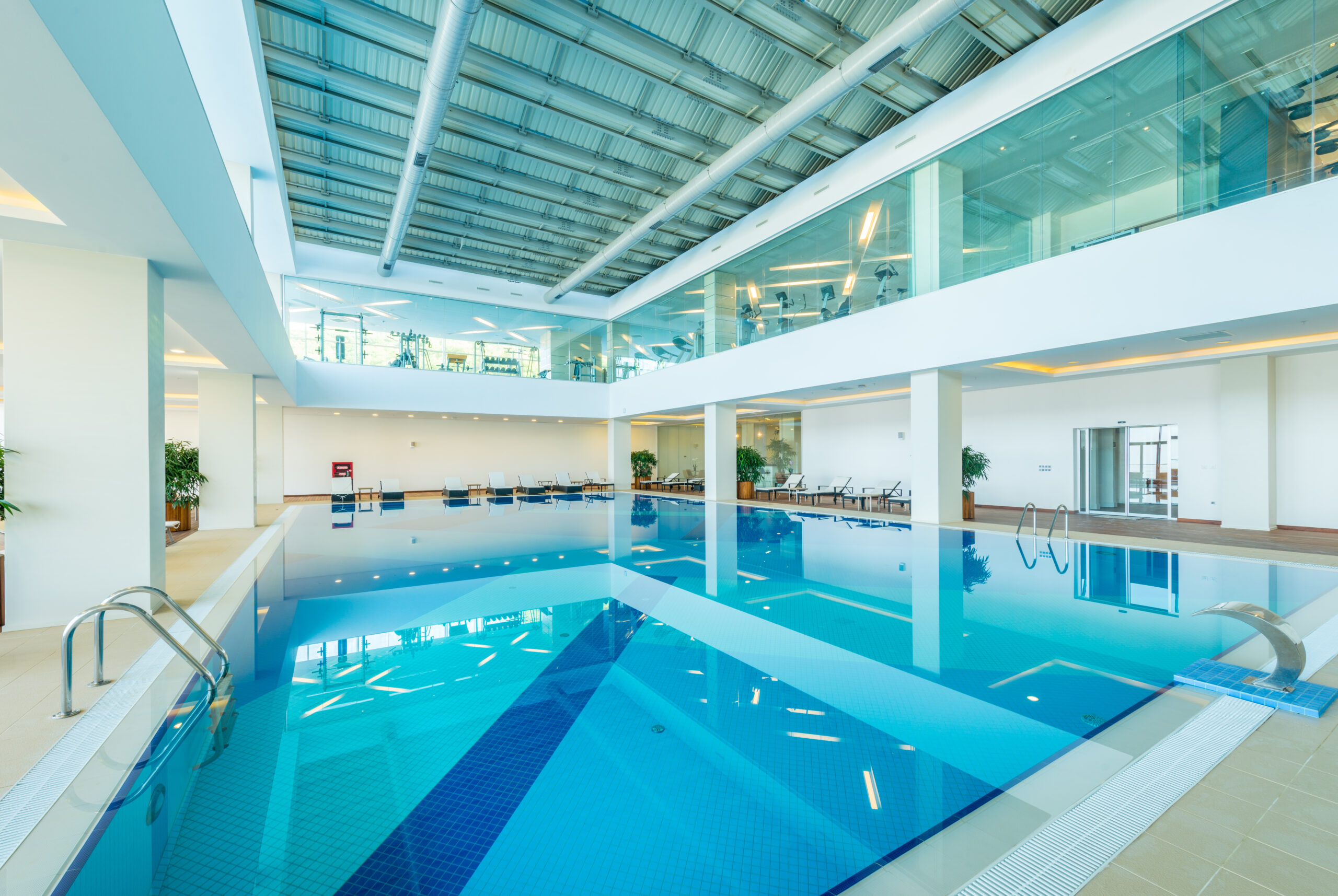 Indoor swimming pool in healthy concept