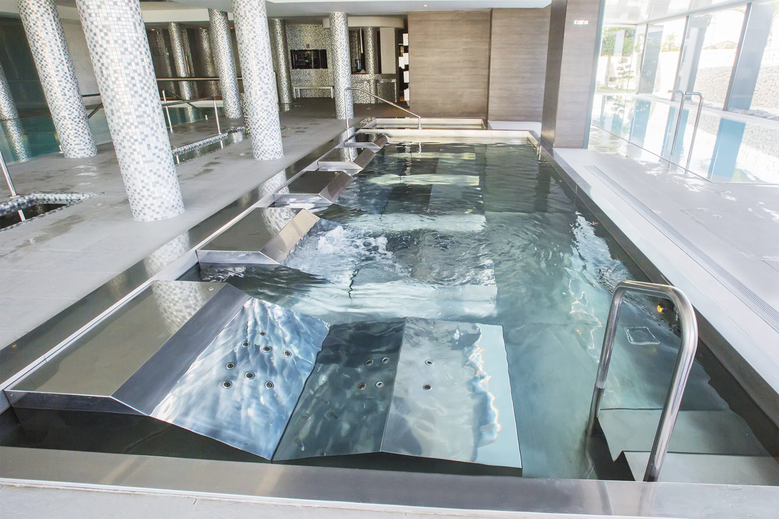 A modern design pool created for relaxation