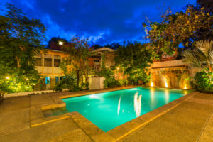 Swimming pool at night